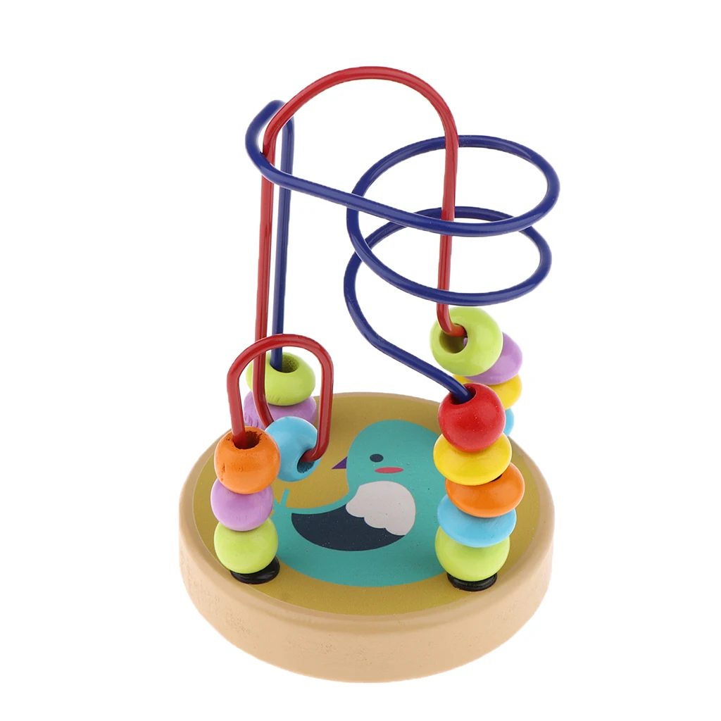 Baby Counting Circle Bead Abacus Toddlers Classic Wooden Beads Maze Roller Coaster Early Educational Toys Gift