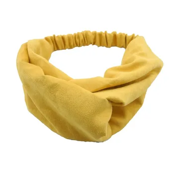 

10PCS 2018 New Soft Suede Twisted Cross Headband Women Adult Solid Knotted Bow Stretch Hairband Turban Hair Accessories