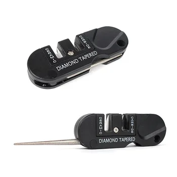 

EDC Gear Three Stages Knife Sharpener Pocket Outdoor Survival Portable Tool Fish Hook Sharpening Stone Camping Equipment