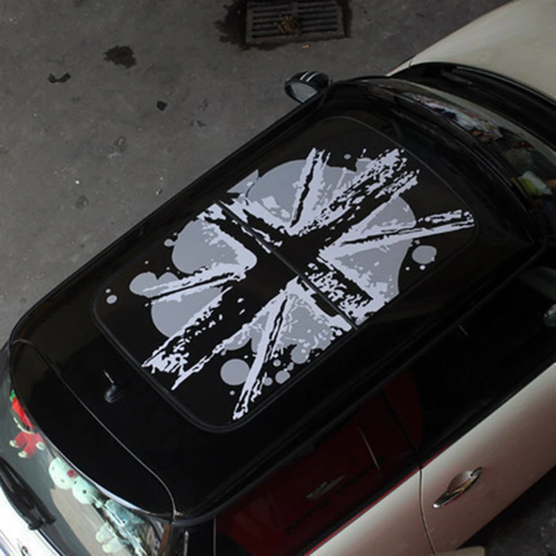 

Scrawl Grey Union Jack Semitransparent Car Sunroof Stickers Decal DIY Waterproof Styling for MINI Cooper One JCW F54 F55 F56 F60