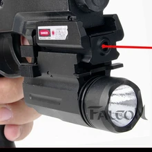 Тактический красный точечный лазерный прицел Пикатинни+ светодиодный комбинированный охотничий лазер для пистолетов Gl 17,19, 20,22, 23,32