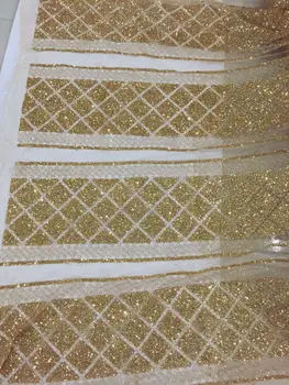 

Hot sale Polyster organza Gold glitter Embroidered for lady party