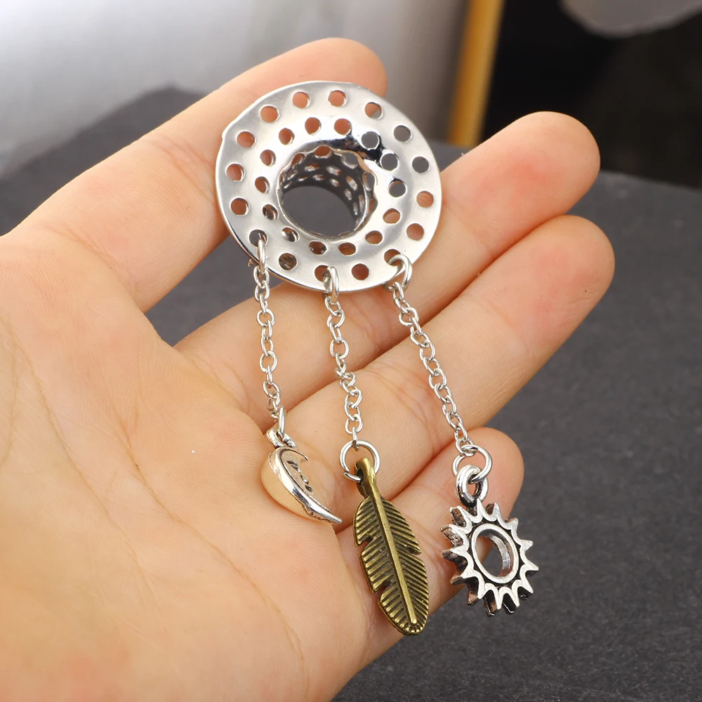 JUNLOWPY Dangle Ear Piercing Plugs Cooper Flesh Tunnel Wholesale Body Jewelry Expansion Gauges Stretcher Piercing Earrings 50pcs