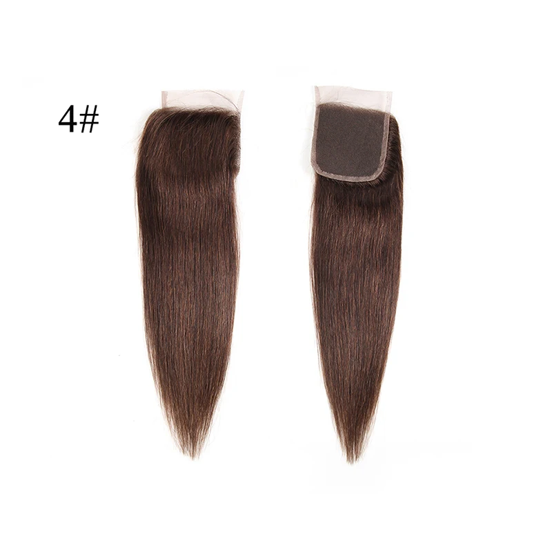 Ali Fumi queen hair бразильские прямые 4*4 Кружева Закрытие 4 # цвет 100% парик из волос Реми