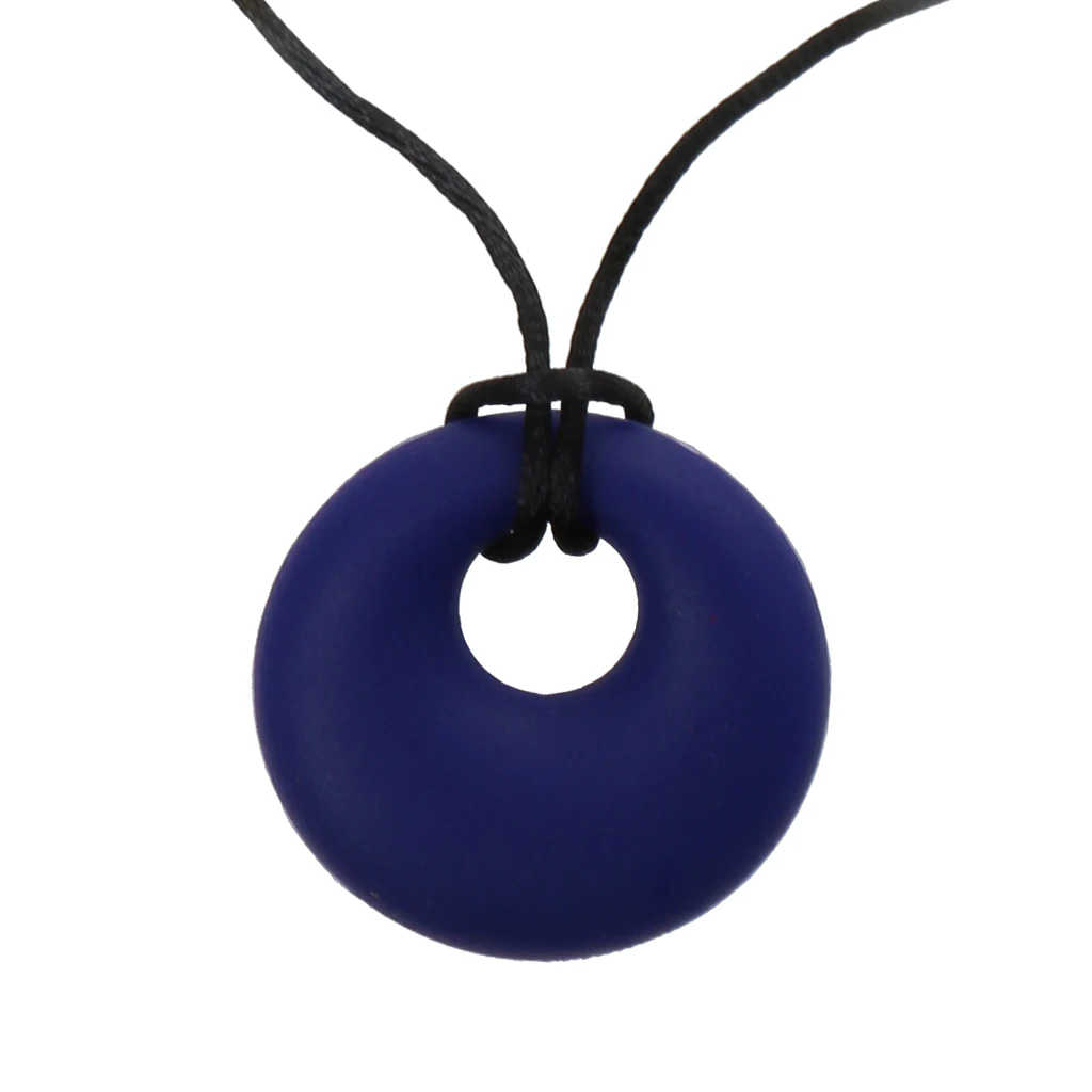 Силиконовые Зубные кольца для детей ожерелье для грудного вскармливания жевание для малышей детский прорезыватель Игрушка-пустышка 9 цветов - Цвет: Dark Blue