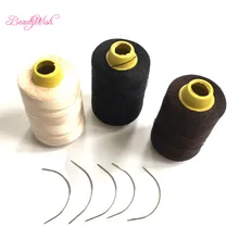 BeautyWish CottonThread 50 единиц C ткачества иглы+ 1 рулон полиэстер хлопок плетения нити