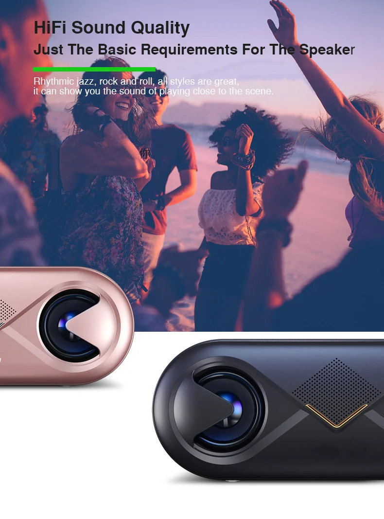 Mini Bluetooth Speaker Portable Wireless Speaker Sound System 3D Stereo Music Surround led light Support Bluetooth TF AUX U-disk (2)