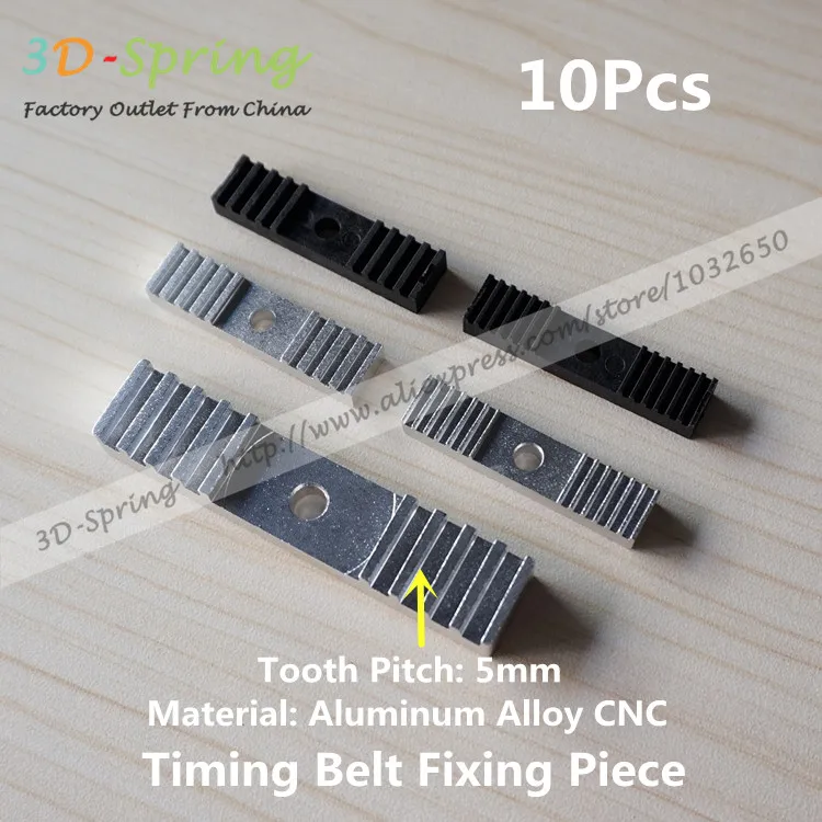 

10Pcs Reprap DIY Timing Belt Fixing Piece Aluminum Alloy Tooth pitch 5mm Clamp Fixed Clip 15*70mm CNC