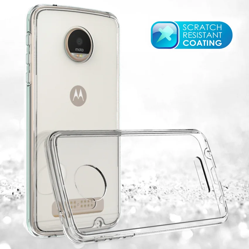 

Slim Hybrid Shockproof Cover Air Cushion Frame Case Acrylic Crystal Clear Back Shell Mask For Motorola Moto Z Play Fundas Coque