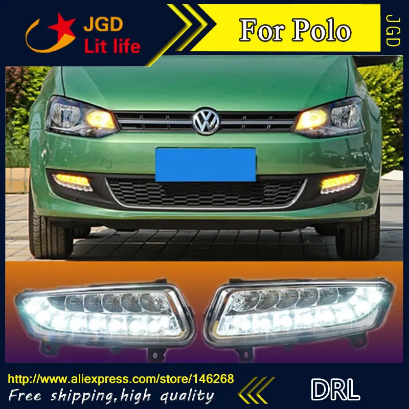 12 В 6000 К светодиодный DRL Дневной ходовой светильник для VW Polo 2011 2012 2013 противотуманная фара рамка противотуманный светильник Стайлинг автомобиля