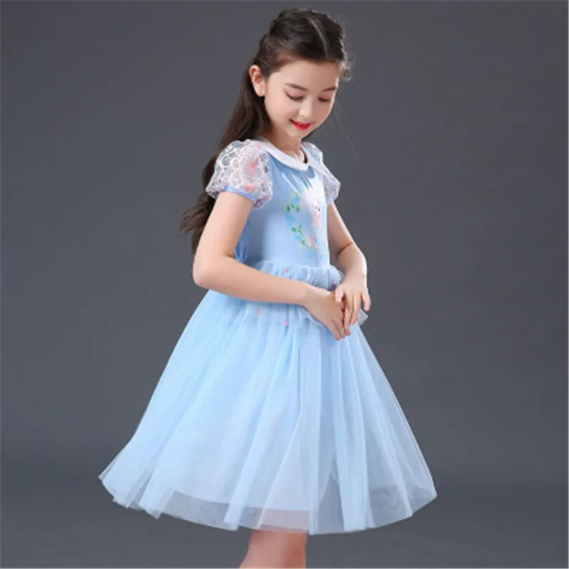 Girls Dress Summer New Frozen Princess Dress Peter Pan Collar Mesh Aisha Performance Show Dress Lace For Height 110-150cm Girls Dress Summer New Frozen Princess Dress Peter Pan Collar Mesh Aisha Performance Show Dress Lace For Height 110-150cm