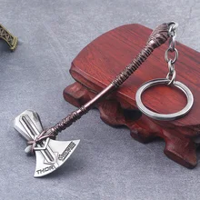 SG New Avengers 4 Infinity War Thor Weapon Keychains Mjolnir Hammer Axe Pendant For Men Movie Fans Car Keyring Jewelry hot the avengers 3 infinity war thor axe hammer keychain thor stormbreaker key chain for movie fans car keyring jewelry