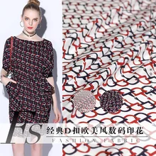 Цифровая печатная D пряжка шелковая крепдешин Летнее шелковое платье Заказная ткань