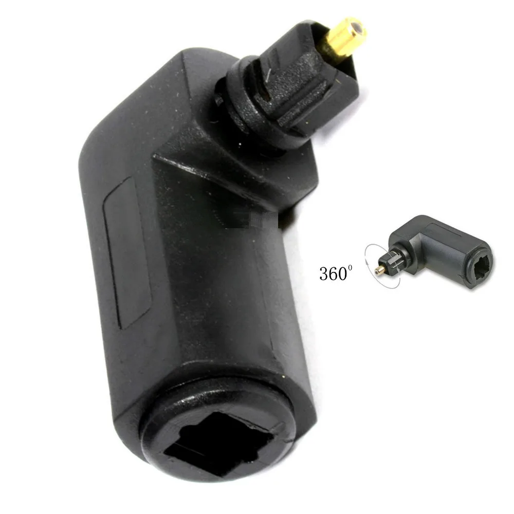 

10pcs/Lot ,TOSLINK Right Angle Digital Optical Audio Adapter, 90 Degree Rotatable Audio Adaptor SPDIF,Free shipping