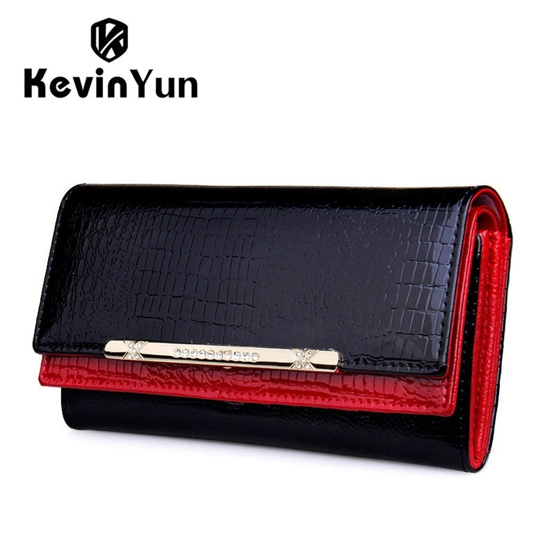 KEVIN YUN Luxury Women Wallets Patent Leather High Quality Designer Brand Wallet Lady Fashion Clutch Casual Women Purses Party