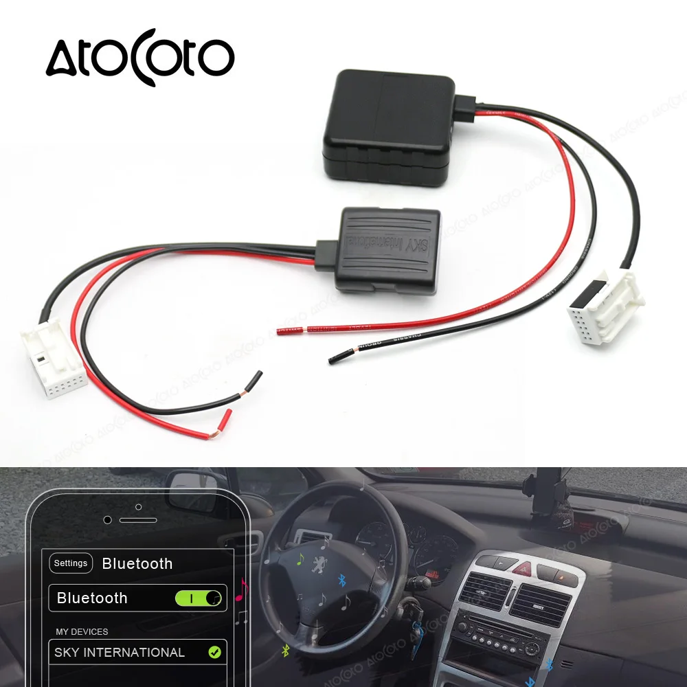 

Car Bluetooth Module with Filter for Citroen C2 C3 Radio Stereo Aux Cable Adapter Wireless Audio Input for Peugeot 307 407 RD4