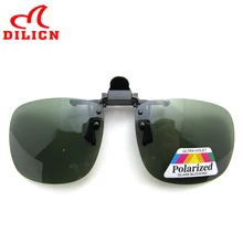 DILICN Polarized Clip On Sunglasses Men Polaroid Lens Rimless Clip Sun Glasses Women Square Clip On Driving Glasses UV400 Oculos