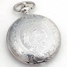 Мужские серебряные новые механические карманные часы с откидной крышкой