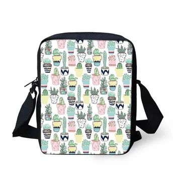 

THIKIN Casual Mini Crossbody Bag Summer Element Printed Cactus Pineapple 3D Custom School Bag for Girls High School Shoulder Bag