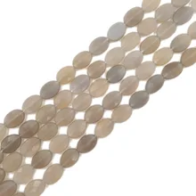 LII Ji натуральный камень серый Агат матовый овальной формы граненые бусины около 10x14 шарики для DIY ювелирных изделий 38 см