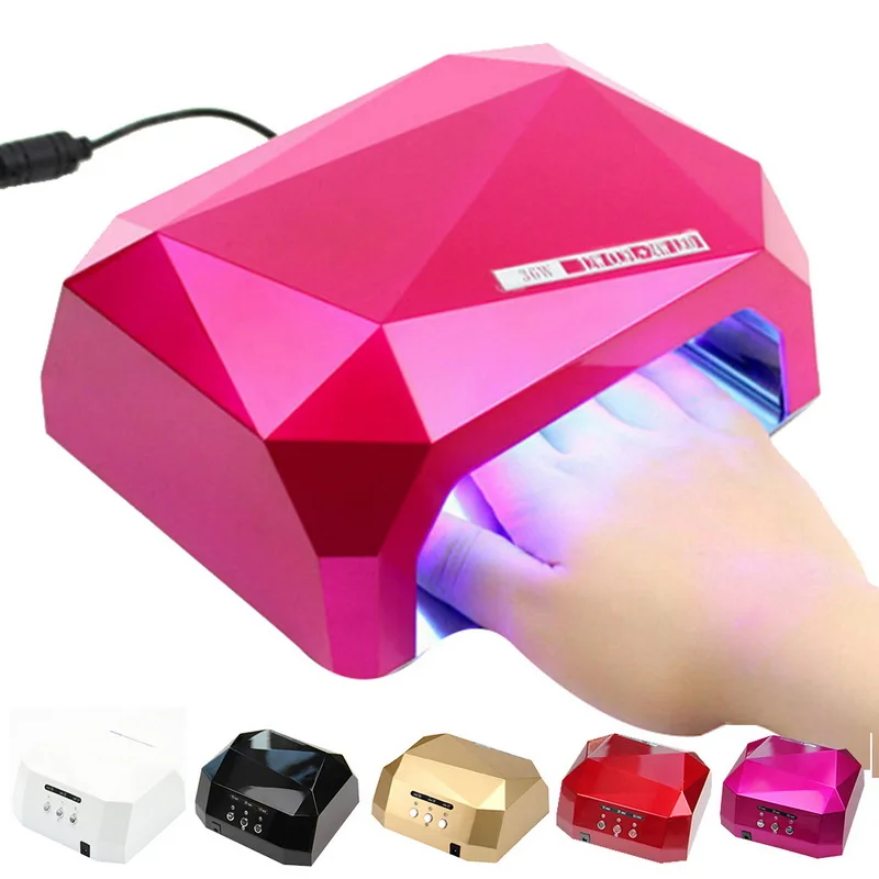 

Manooby 36W Nail Dryer Red Diamond Shape LED UV CCFL Light Gel Curing Lamps 2018 New Popular Drying Gel Polish Nail Tools
