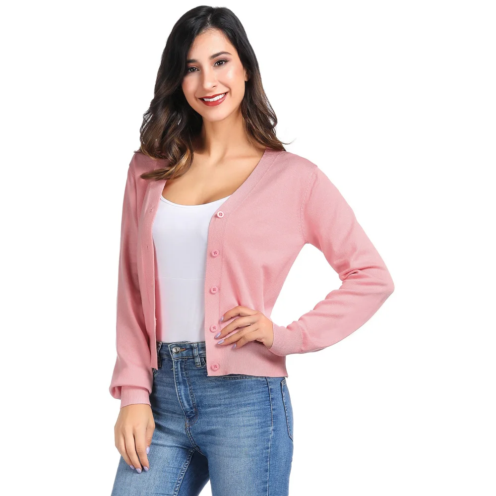 Ladies Cardigan Knitted Button down Casual Winter V-back Shirt Autumn Office |