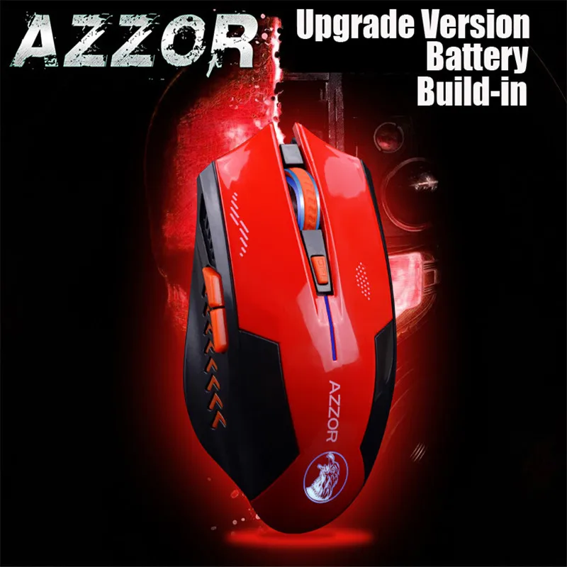 AZZOR аккумуляторная беспроводная мышь Бесшумная игровая Butto 2400 DPI 2 4G FPS Gamer литиевая