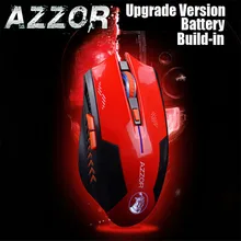 Azzor перезаряжаемая беспроводная мышка Mute Butto игровые мыши 2400 dpi 2,4G FPS геймер литиевая батарея Встроенный для ПК ноутбук компьютер