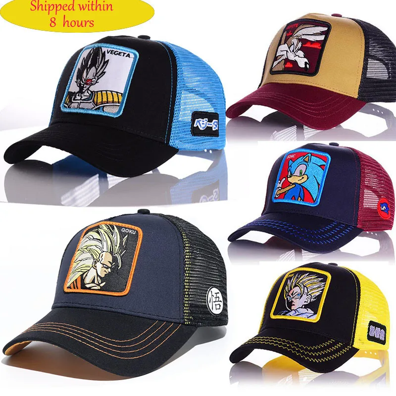 

Cartoon Anime Dragon Ball Baseball Caps Men Women Hip Hop Cap Summer Breathable Mesh Trucker Hat High Qualit