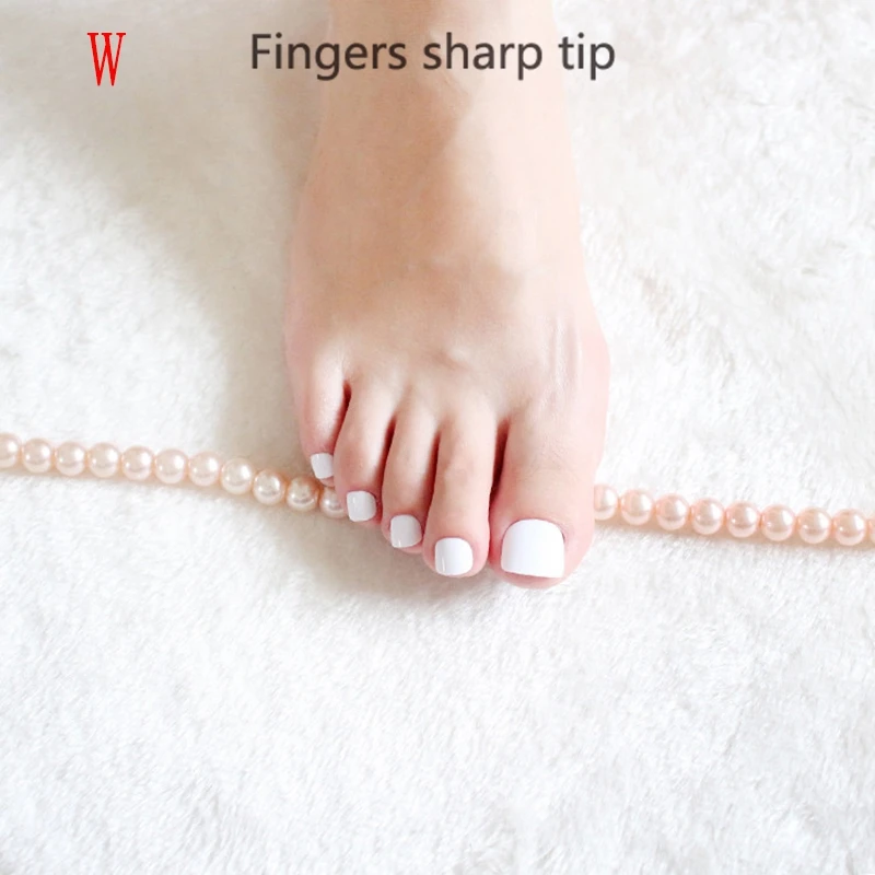 

24PCS fashion design cute toes latest French style candy colorful fake toe pure white #W