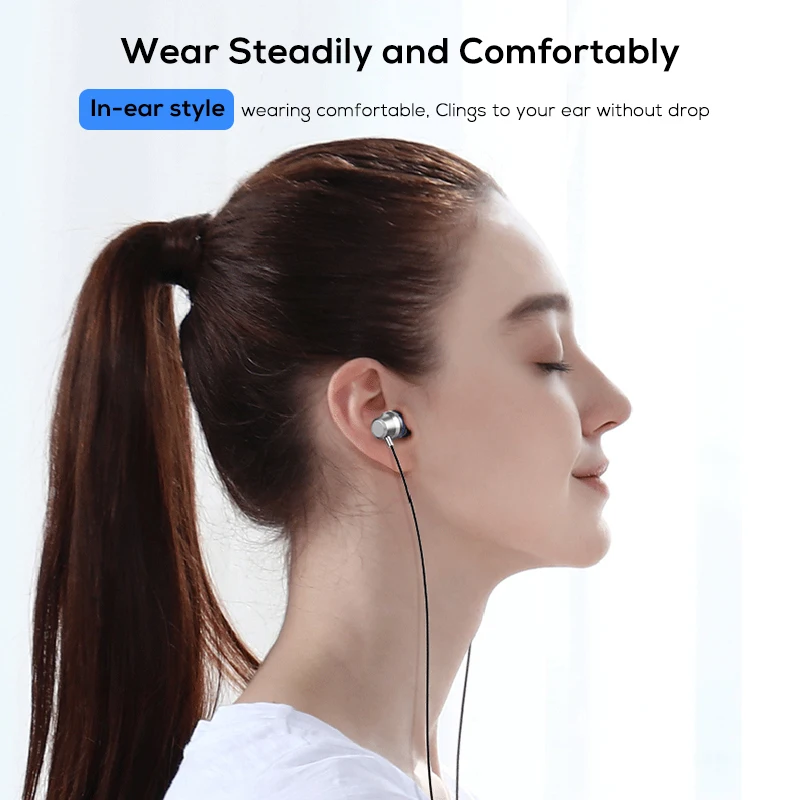 Type C Earphone Dynamic Drive HiFi USB-C Earbuds In-ear Bass Metal Sport Gaming Headset with Mic for Xiaomi Mi9T Huawei P30 Lite