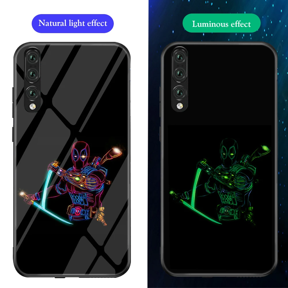 Ciciber чехол для телефона Funda Coque для huawei P30 P20 Lite Marvel Мстители Железный человек светящаяся стеклянная крышка для huawei P30 P20 Pro Capa