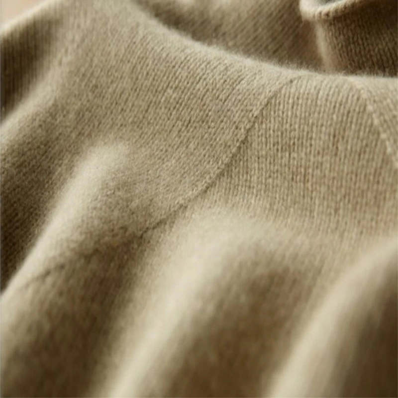Best selling casual loose half-high collar cashmere sweater ladies knit solid color pullover autumn and winter wool sweater Best selling casual loose half-high collar cashmere sweater ladies knit solid color pullover autumn and winter wool sweater