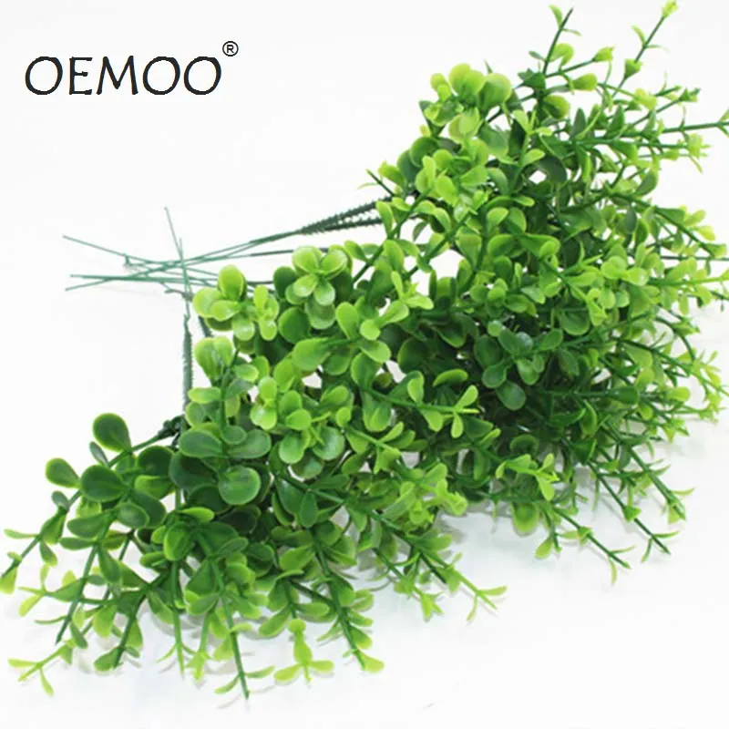 

10 head Green Artificial Leaf Decorative Leaf Plastic Branch Silk And Rubber Plastic Material Silk Leaf Shaped Home Decor
