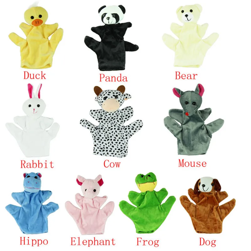 Fingerpuppen Dino Marionnette Bebe Sock Hand Glove Puppet Baby Child Zoo Farm Animal Hand Glove Puppet Finger Sack Plush Toy