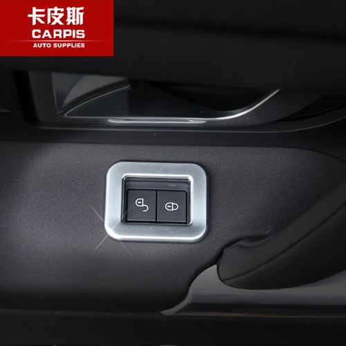 Chrome Car Child Safety Door Lock Swith Panel Cover Frame Trim For Land