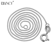 Pure Silver Necklace For Women Classic S925 Sterling Silver Box Chain Fashion Silver Color Chain classic silver plated alloy twistedstring chain necklace silver 46cm