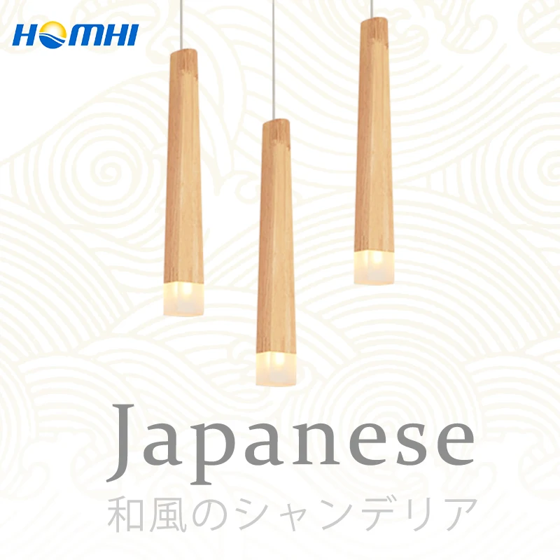 

Japanese style lamp wood modern pendant ceiling lamps rope hanging light fixture for dining room G4 led chandelier for kitchen