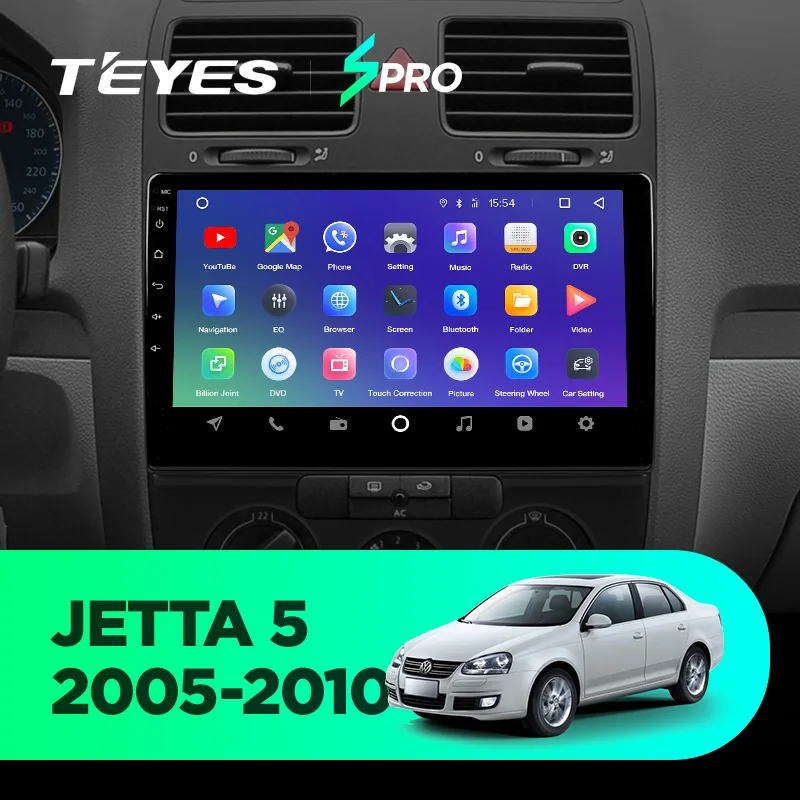 TEYES SPRO Штатная магнитола для Фольксваген Джетта 5 Volkswagen Jetta 5 2005 2006 2007 2008 2009 2010 Android 8.1, до 8-ЯДЕР, до 4+ 64ГБ 32EQ+ DSP 2DIN автомагнитола 2 DIN DVD GPS мультимедиа автомобиля головное