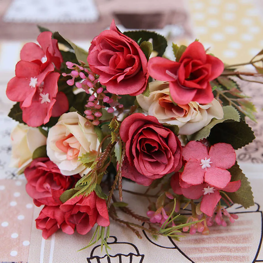White Pink Colorful DIY Silk Rose Artificial Flower High Quality Fake Hydrangea Flowers for Home Garden Wedding Table Decor White Pink Colorful DIY Silk Rose Artificial Flower High Quality Fake Hydrangea Flowers for Home Garden Wedding Table Decor