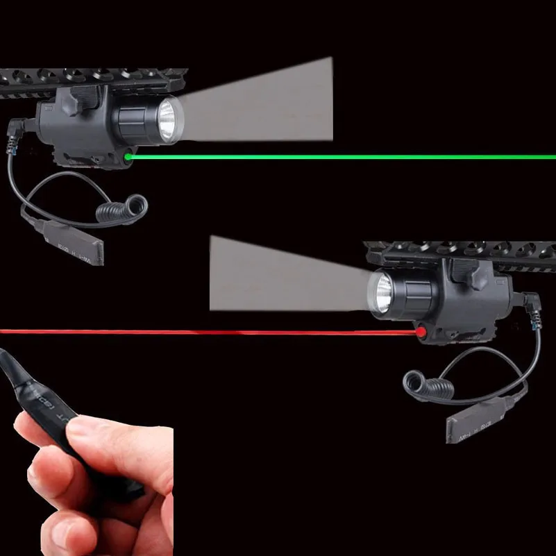 США Тактический зеленый/красный лазерный прицел и светодиодный фонарик с 20 мм Пикатинни Крепление для Glock 17 19 22 для винтовки страйкбол