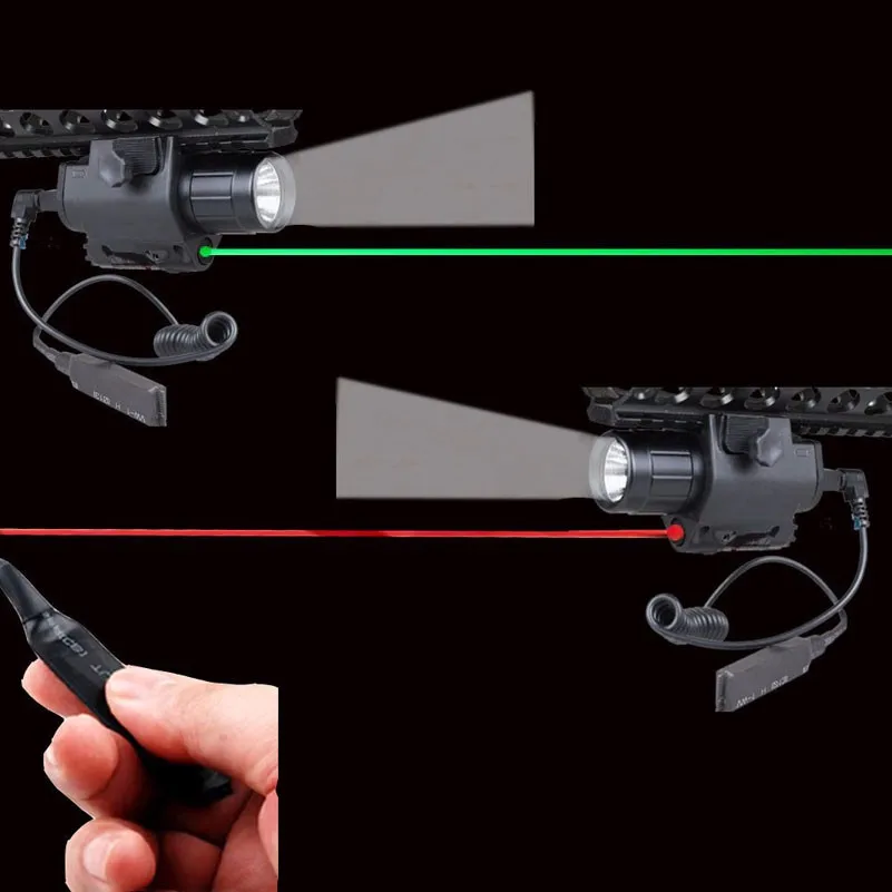Vista e Led Montagem em Trilho para Glock Rifle de Caça Lanterna com 20mm Combinação Verde Vermelho Laser Picatinny 17 19 22 - 9 Esporte e Lazer