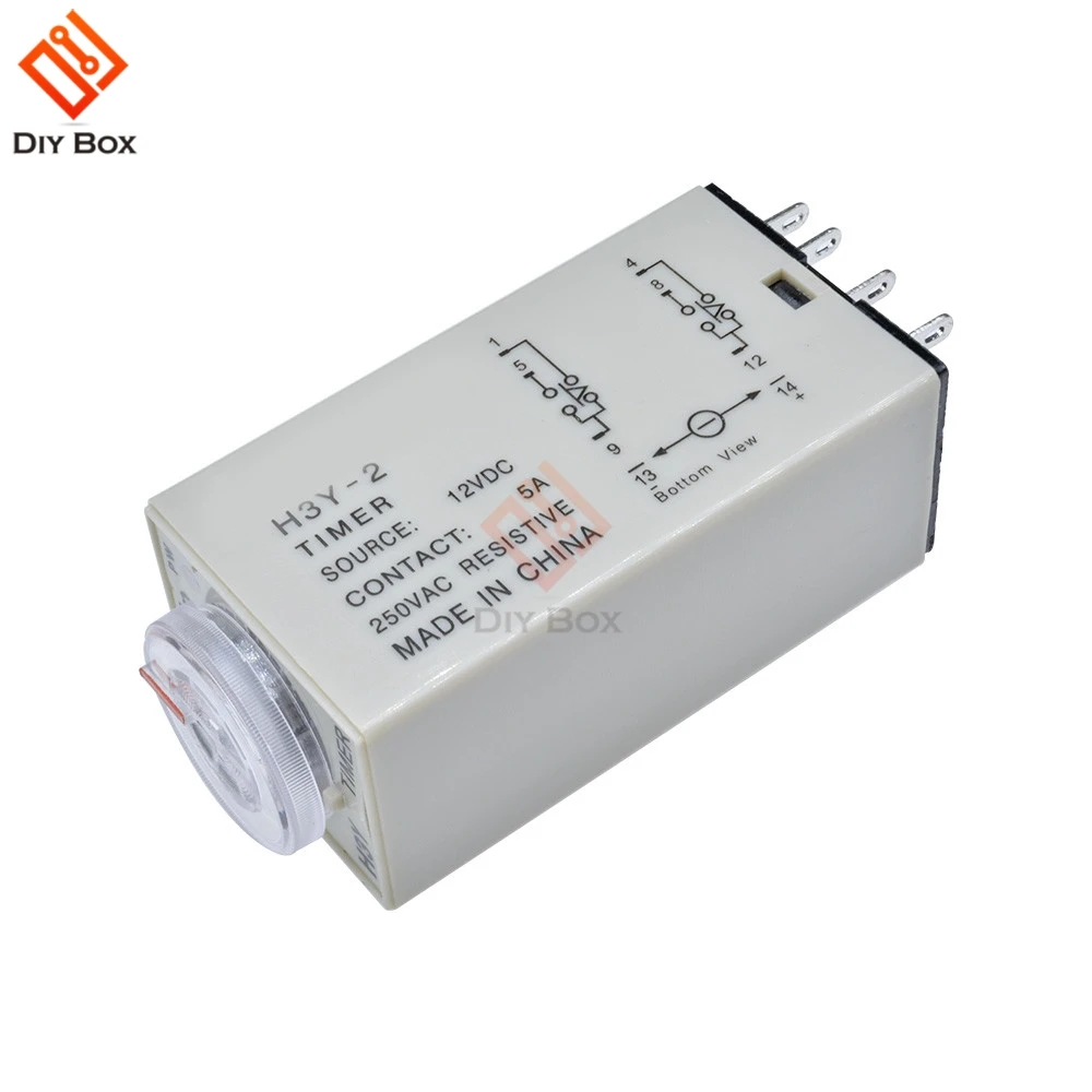 

H3Y-2 Time Delay Relay DC 12V Delay Timer Control Switch Time Relay Electricity H3Y2 Timing Relay