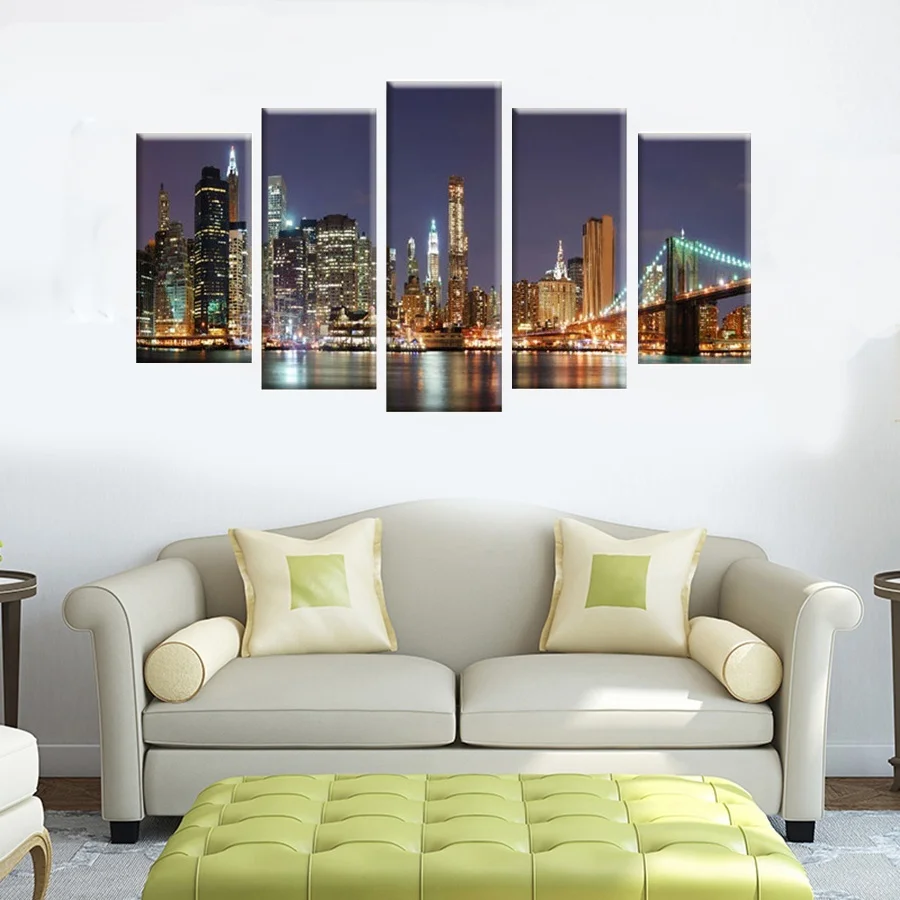 Frame 5 Panels Modern Canvas Prints Artwork Landscape Pictures Canvas