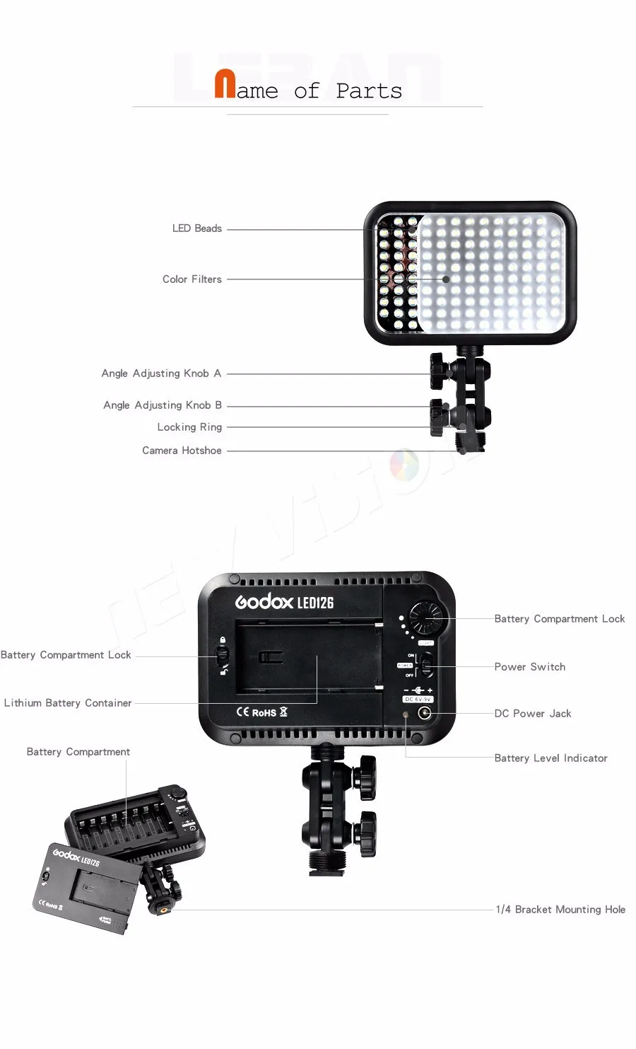 Godox LED126 5500-6500K видео Лампа светильник для цифровой камеры видеокамеры DV Свадебная видеосъемка фото журнальная видеосъемка