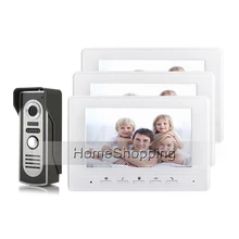 ENVÍO LIBRE A ESTRENAR 7 “Pantalla a Color de Vídeo Puerta Timbre del teléfono Intercom Cámara de Intercomunicación 3 Monitor + 1 Puerta A Prueba de agua AL POR MAYOR
