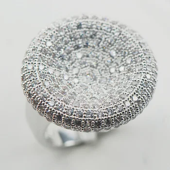 

Micropave White Crystal Zircon 925 Sterling Silver Ring Size 6 7 8 9 10 11 A16