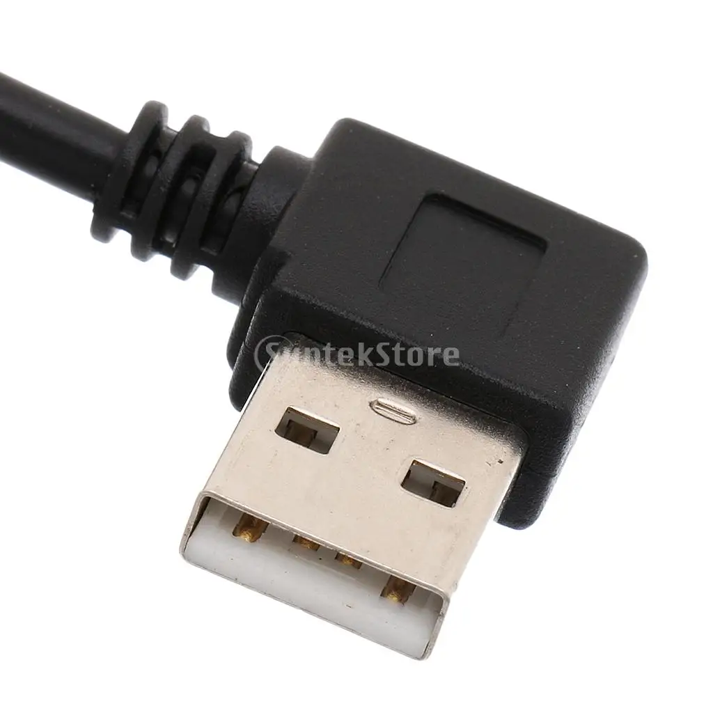 Pair Angled 90 Degree USB 2.0 A Male to Female M/F Adapter Extension Cables