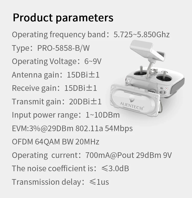 ALENTECH 3 2.4G Antenna Signal Booster Range Extender for DJI Mavic Pro/Phantom 4 Pro V2.0 Mavic 2 Pro quadrocopter with camera