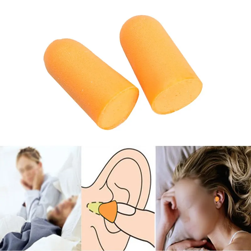 10Pairs Soft Orange Foam Ear Plugs Tapered Travel Sleep Noise